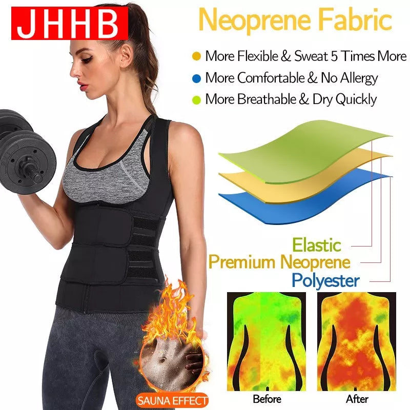 Suor Trainer Cintura Colete Espartilho Emagrecimento Para Perda De Peso Corpo Shaper Terno Sauna Compressão Cinto Barriga Tops Shapewear