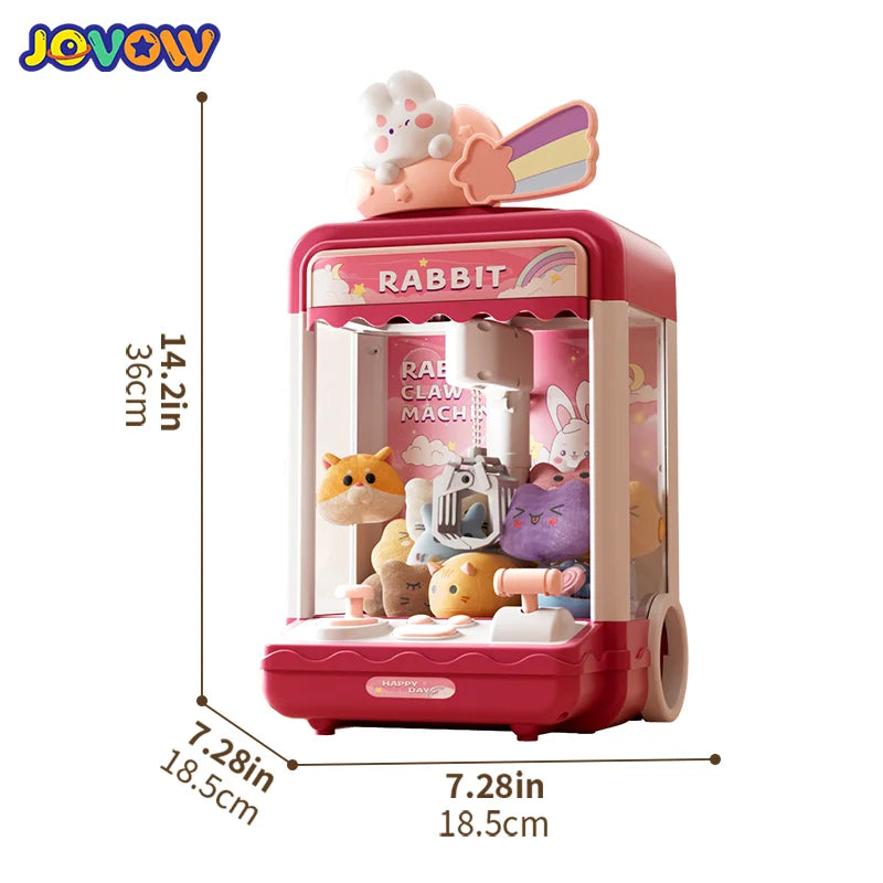 Máquina de boneca automática brinquedos para crianças mini dos desenhos animados moeda operado jogo garra guindaste máquinas com luz música crianças brinquedo