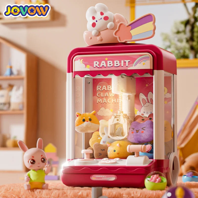 Máquina de boneca automática brinquedos para crianças mini dos desenhos animados moeda operado jogo garra guindaste máquinas com luz música crianças brinquedo