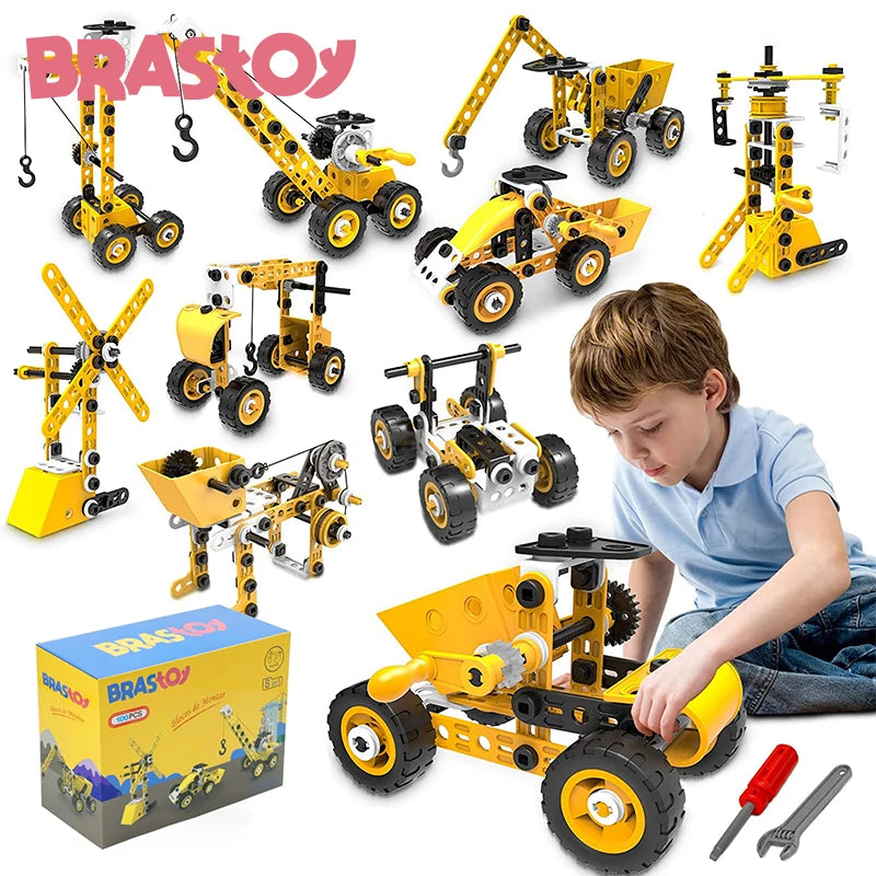 Engineering Vehicle Building Blocks Mounted Toy For Children Send From Brazil