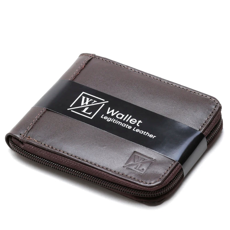 Men's Wallet Big Zipper Legitimate Leather Door Notes Coins Cnh Bills Documents IDENTITY Rg